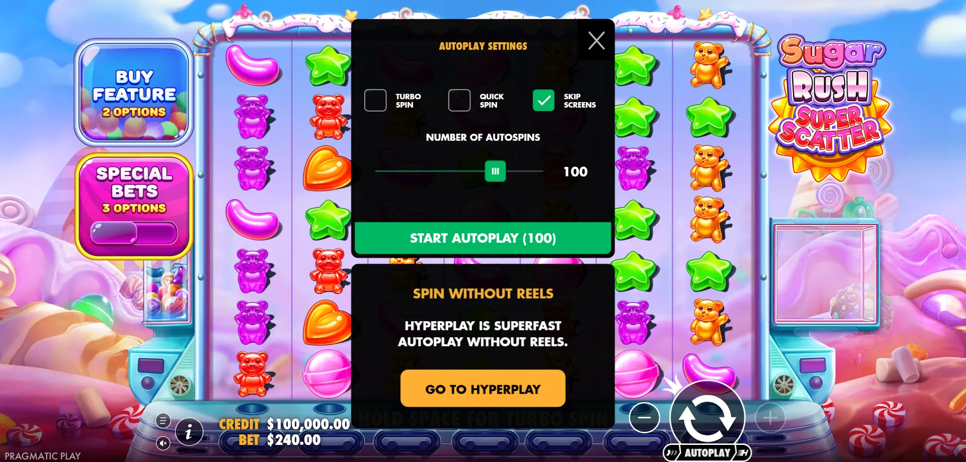Spil Sugar Rush Super Scatter p&aring; Mobil