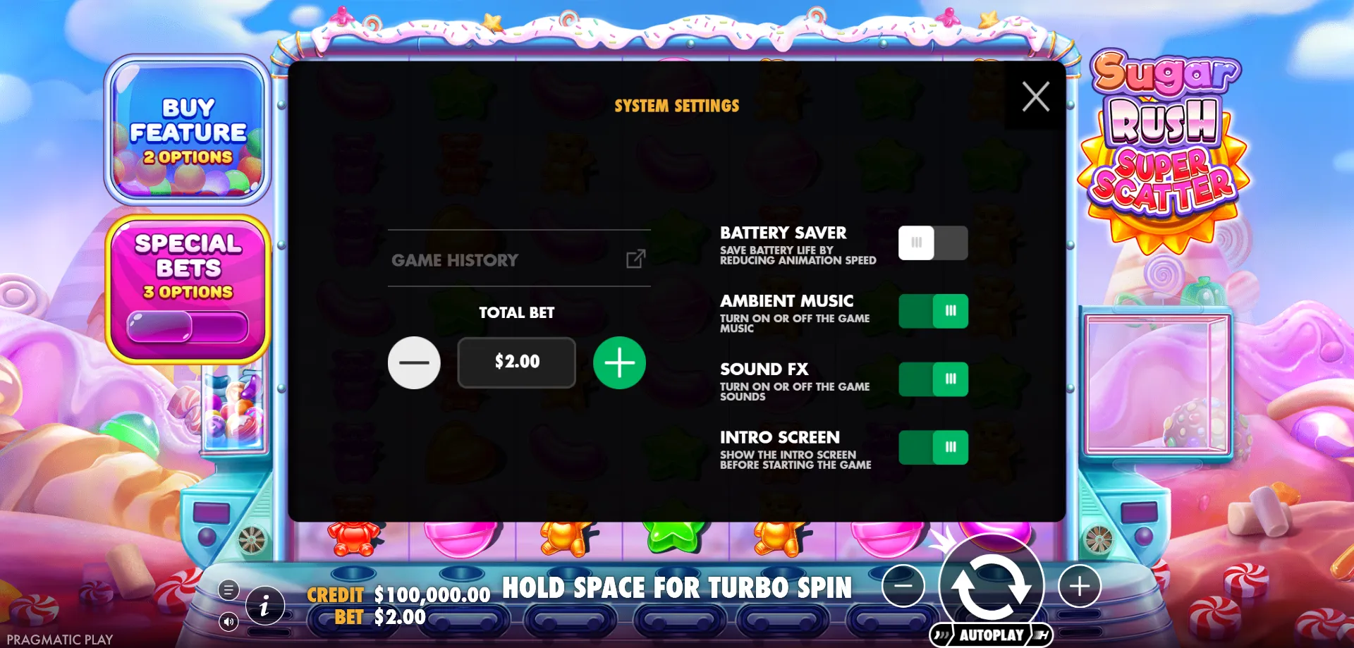 Flat Betting &mdash; sugar rush super scatter